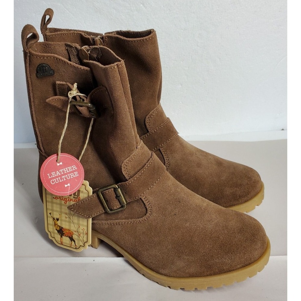 Suede Western Boots MTNG Ankle Zip US 6.5, brown Block Heel Brown Cowgirl
